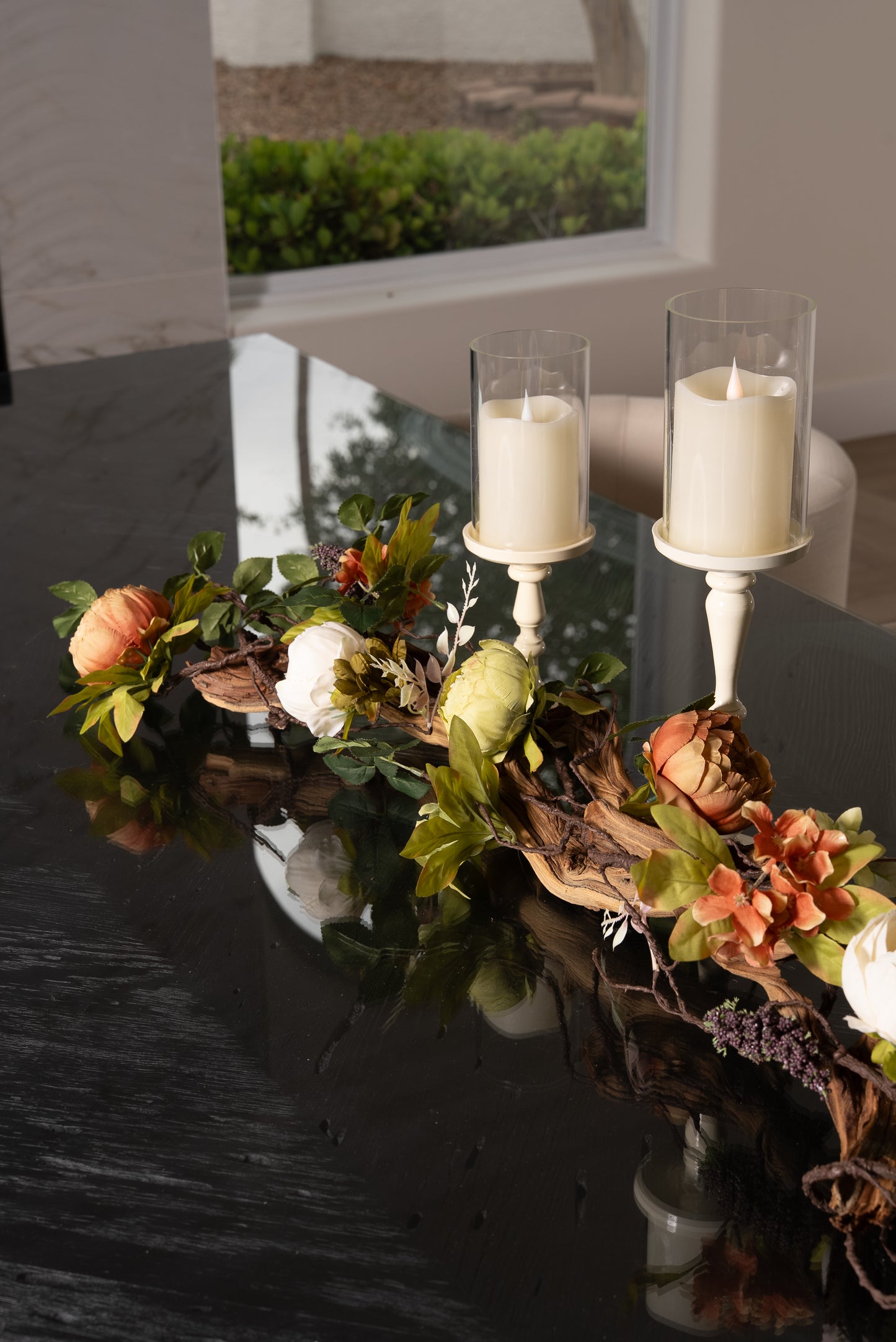 Ivory Candle Holders Table top Decor Arrangement for Dining Room
