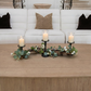 Rustic Farmhouse Centerpiece : Eucalyptus Garland, Black Candle Holders, Table Decor