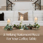 Rustic Farmhouse Centerpiece : Eucalyptus Garland, Ivory Candle Holders, Table Decor