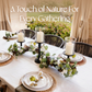 Rustic Farmhouse Centerpiece : Eucalyptus Garland, Black Candle Holders, Table Decor