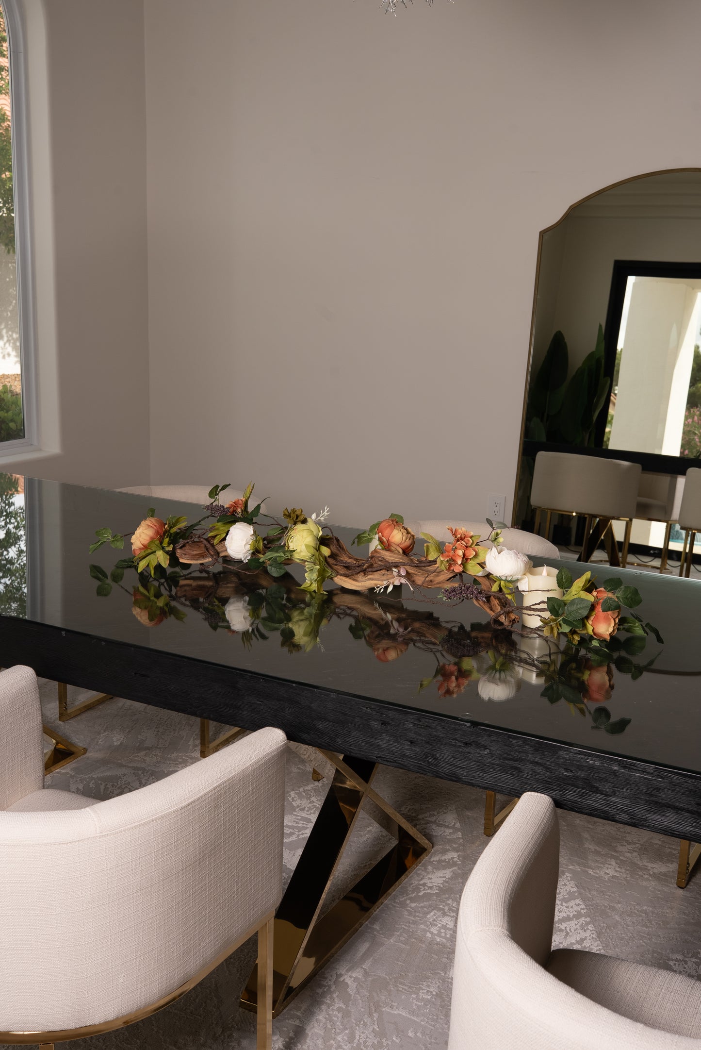 Pillar Candles Table top Decor Arrangement for Dining Room