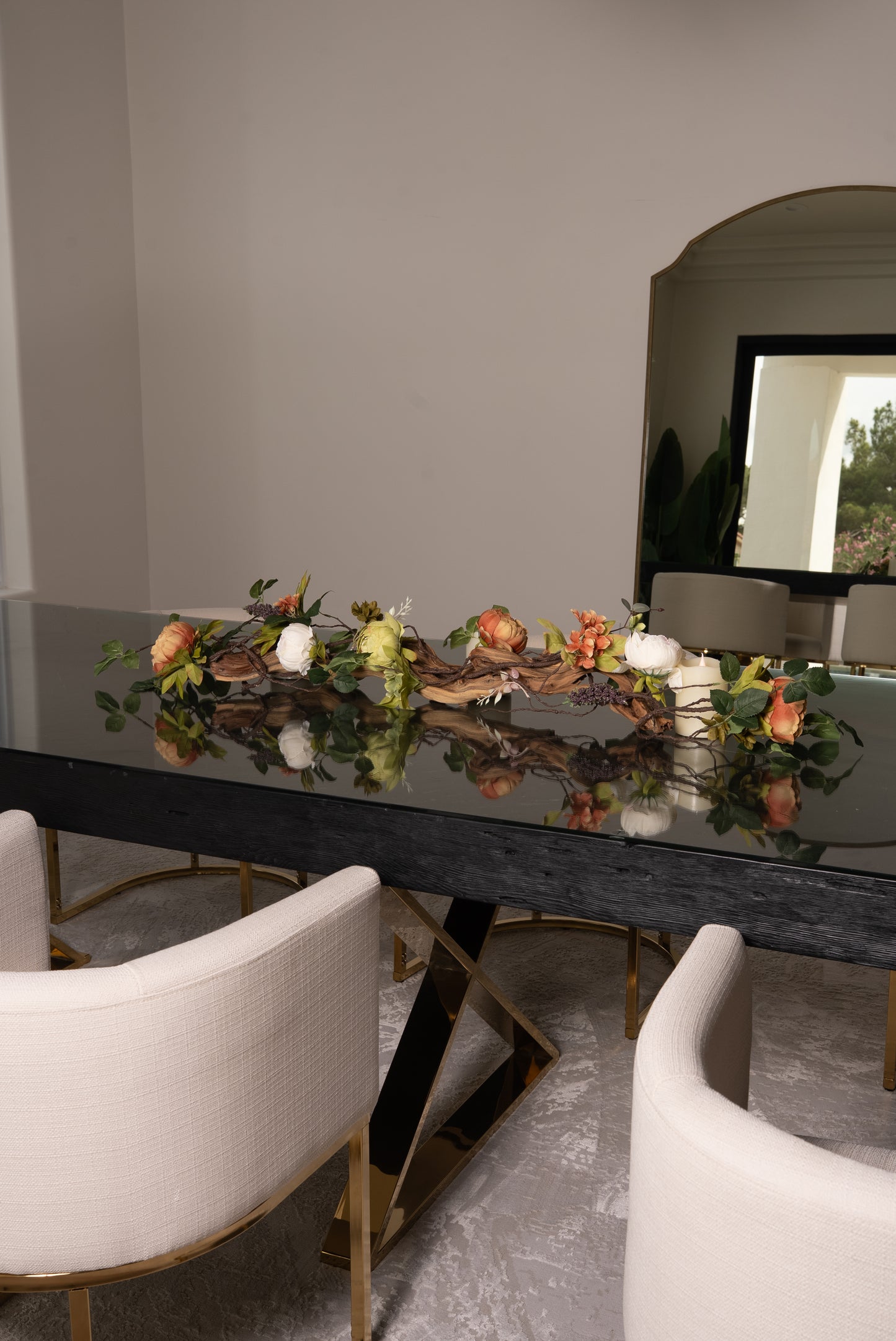 Pillar Candles Table top Decor Arrangement for Dining Room
