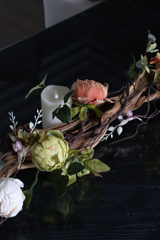 Pillar Candles Table top Decor Arrangement for Dining Room