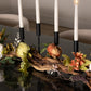 Black Vintage Peony Floral Vine Taper Candle Table Top Decor Gift