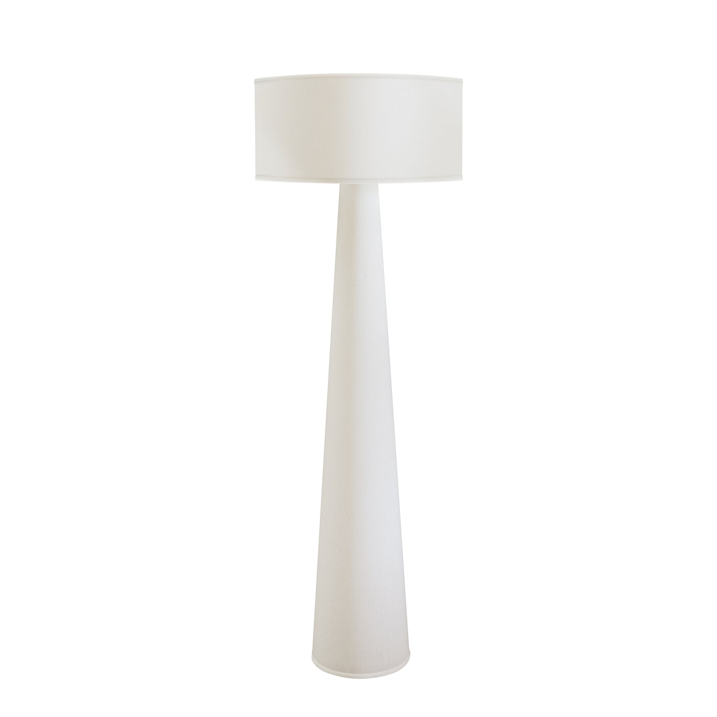 WHITE - 59” Tall Standing Linen Floor Lamp with Fabric Shade