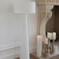 WHITE - 59” Tall Standing Linen Floor Lamp with Fabric Shade