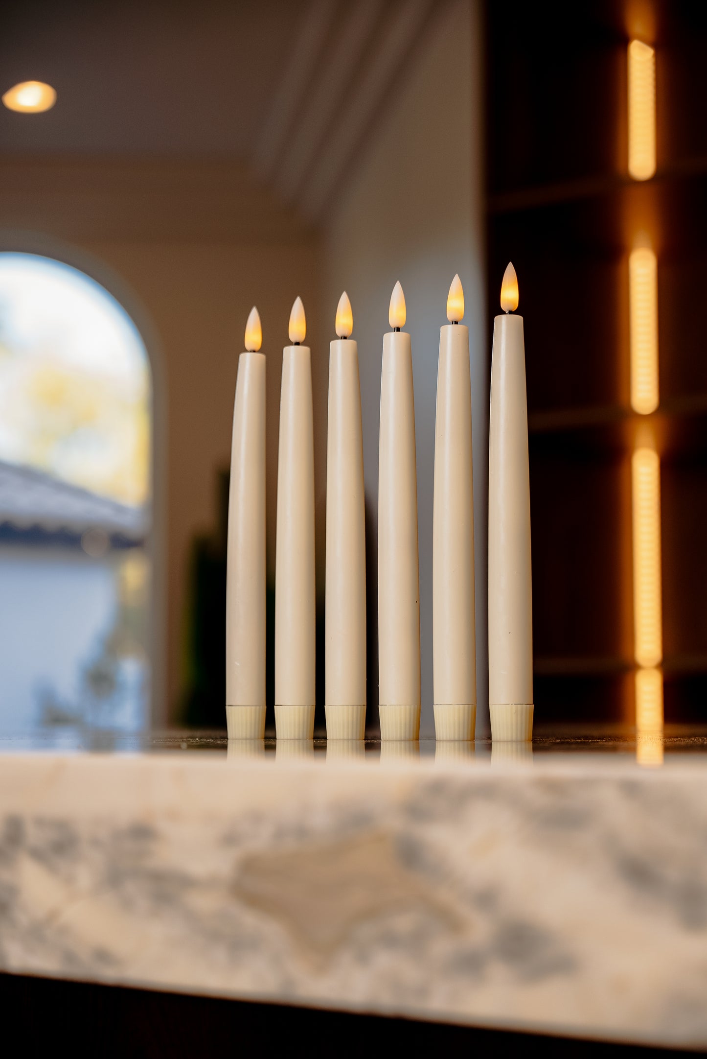 Branch & Wick, Co. Bulk 10" Flameless Taper Candles Ivory Wax, Remote Included