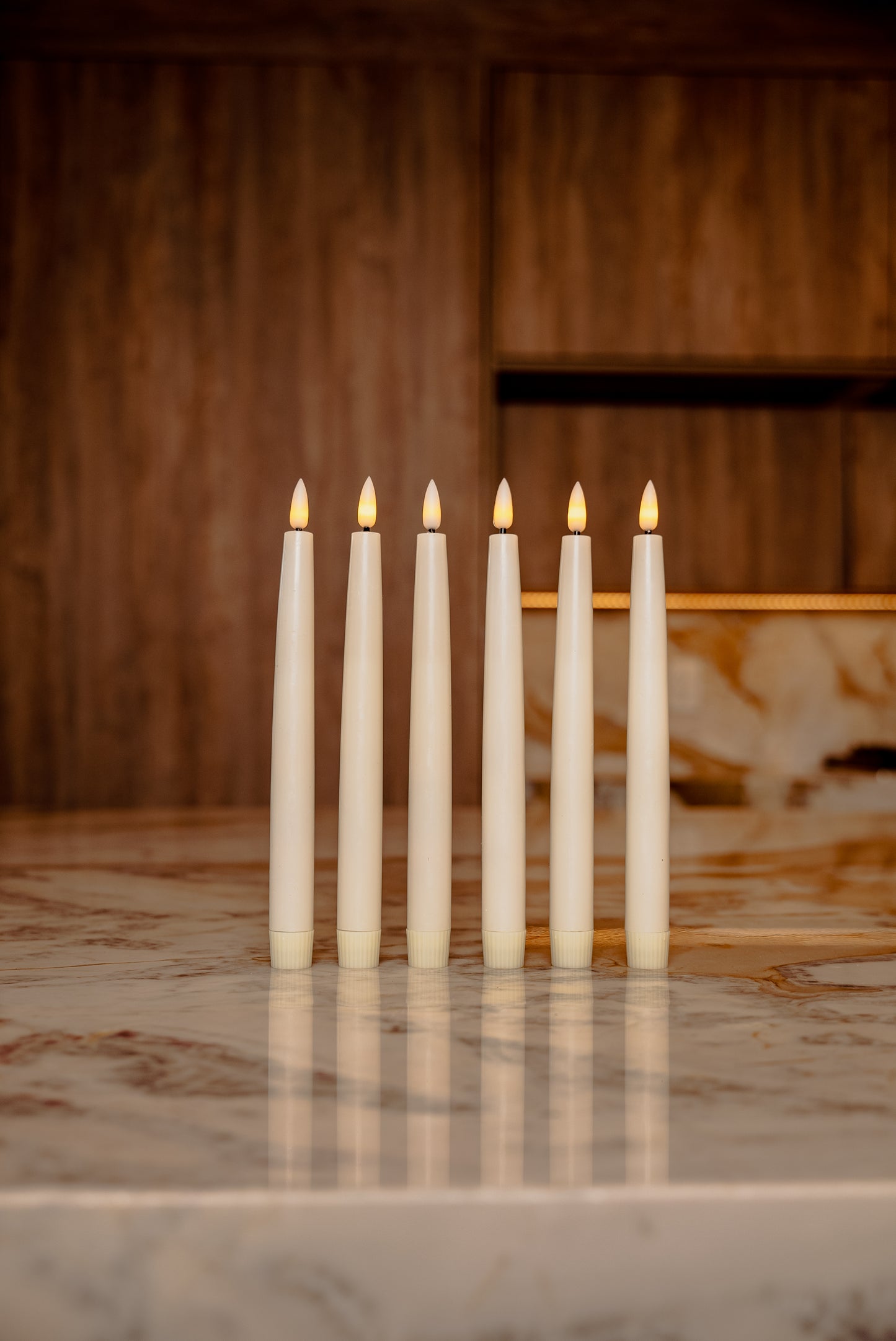 Branch & Wick, Co. Bulk 10" Flameless Taper Candles Ivory Wax, Remote Included