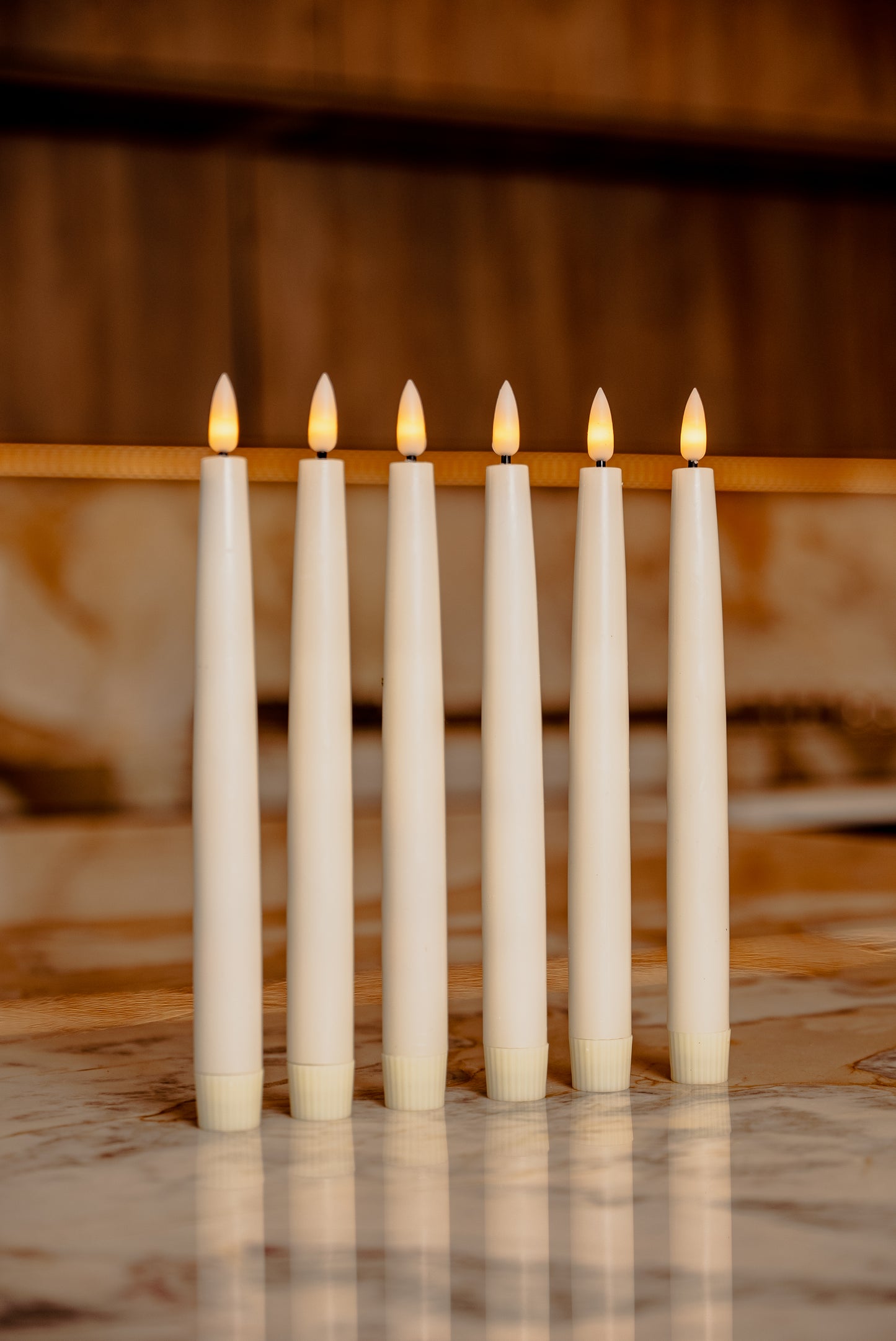 Branch & Wick, Co. Bulk 10" Flameless Taper Candles Ivory Wax, Remote Included